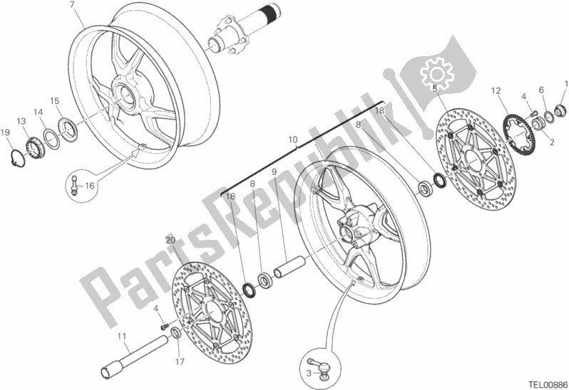 Toutes les pièces pour le Roues du Ducati Multistrada 1200 S D-air 2017